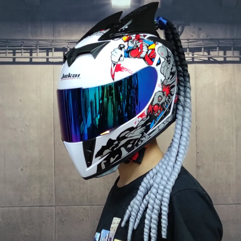 Wejump Personalized urban Full Face Helmet Motorcycle For Fashion Girl With Ponytails