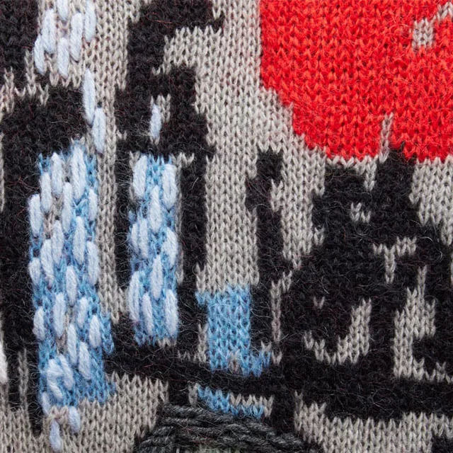 Custom Garment Men Sweater Thick Knit Jacquard Color Knitting Cardigan