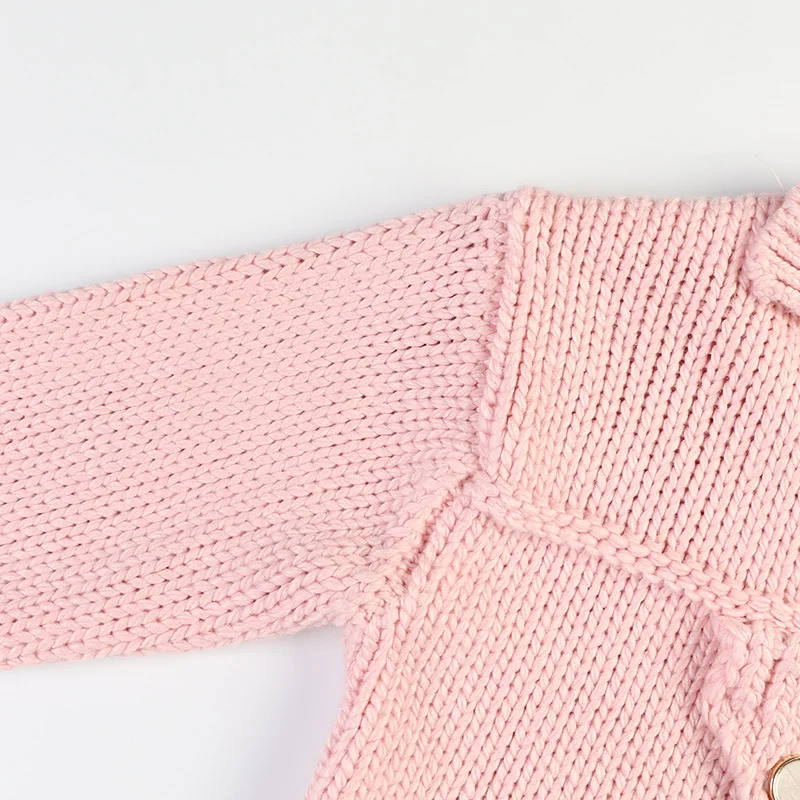 Chinese Factory Trendy Pink Angora Hand Knitted Korean Crochet Sweater for Fashion