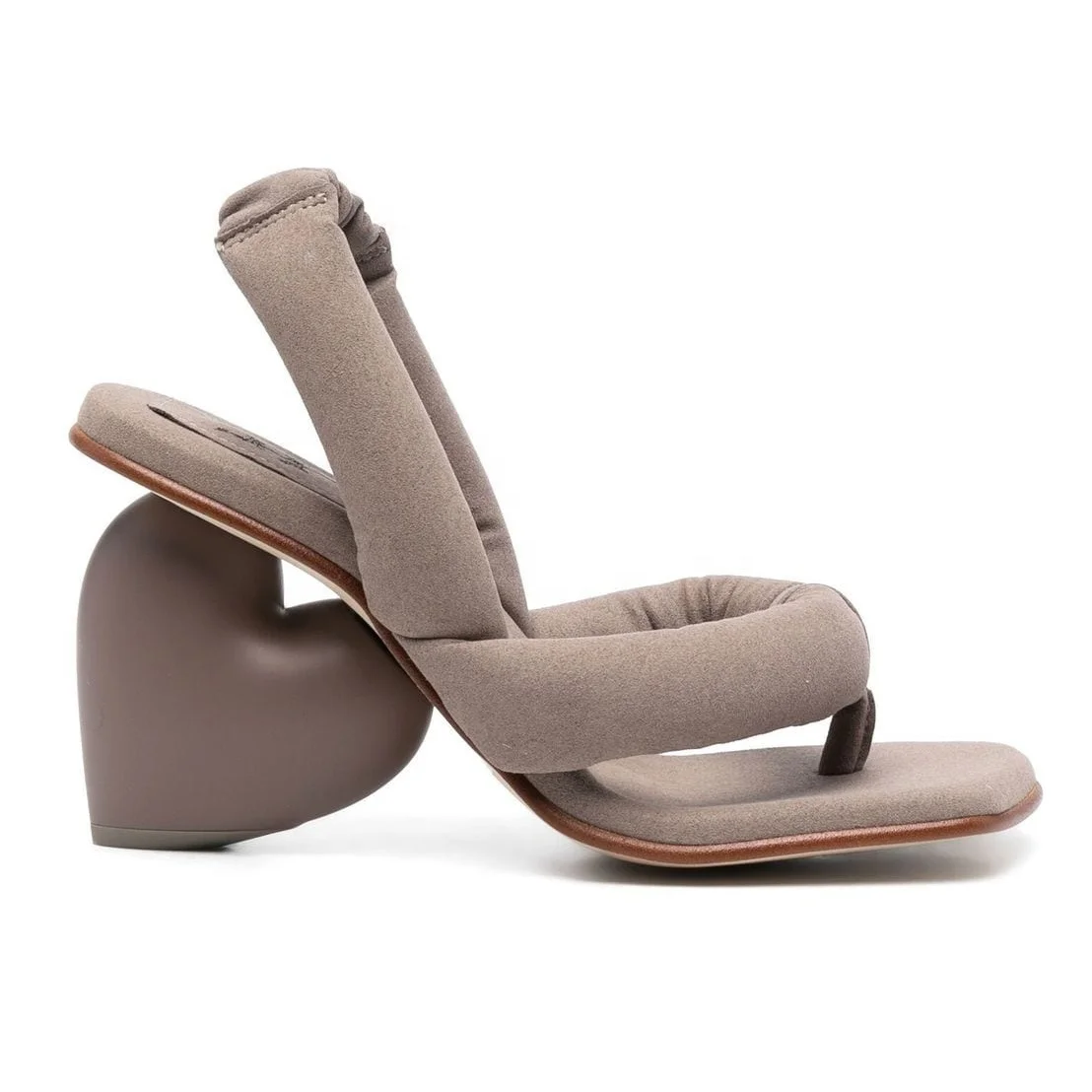 Anmairon New Season Comings Square Toe Round Big Straps Flip Flop Heart Shape Heel Women Slide Sandals