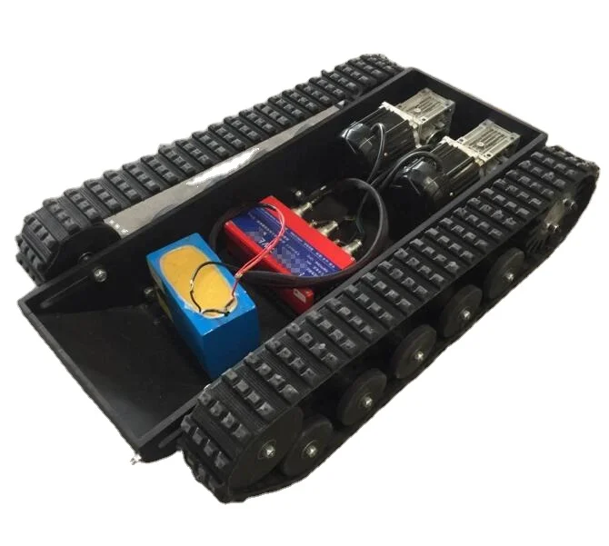 Small Wheeled Robot with Rubber Track Travel Motor for Construction Manufacturing Plant Robot Chassis Undercarriage Platform