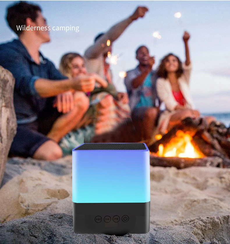 Square Mini Portable Bamboo Wooden bluetooth Wireless Speaker  Material Support TF Card Wireless Speaker