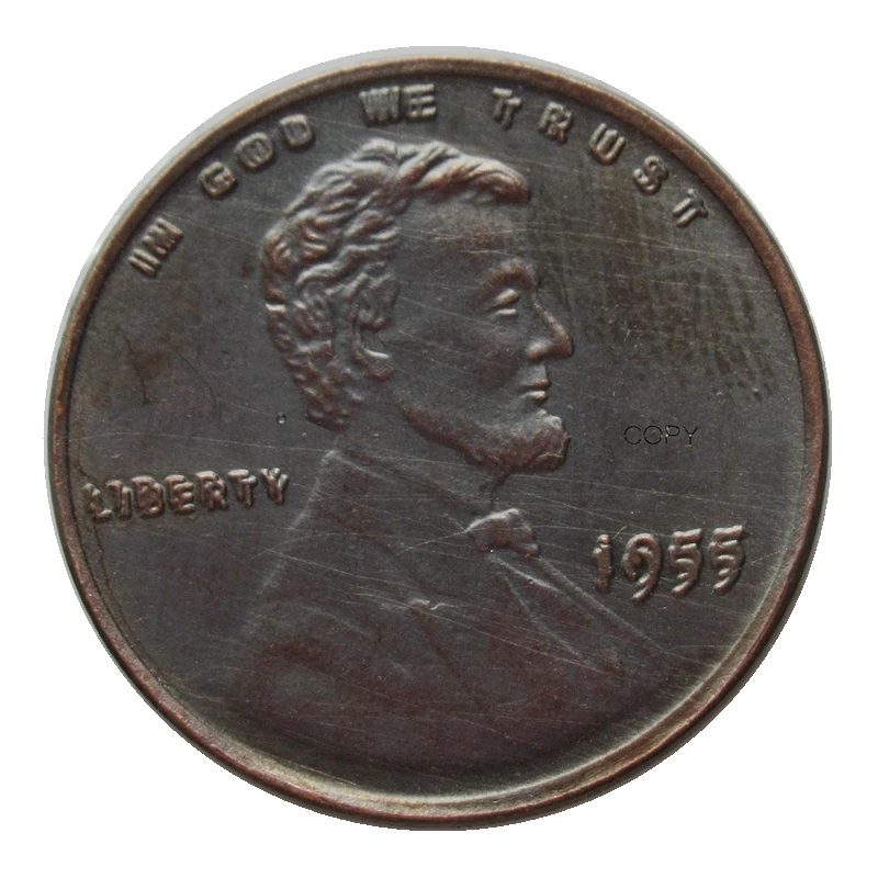 1955/1955 Doubled Die America Penny Copper Replica USA Small Cents Custom Metal Coins