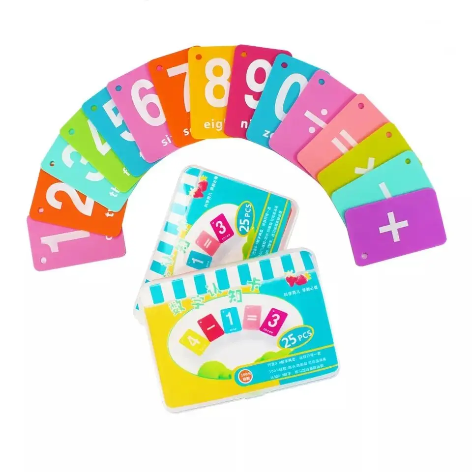 Early childhood education flash card recognition card matching shape English alphanumeric recognition card