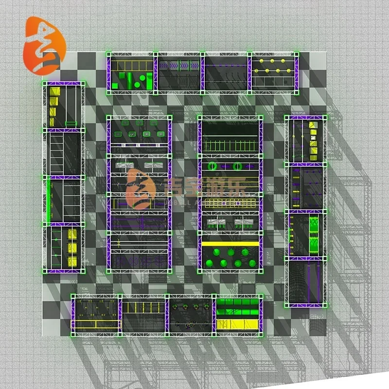 New design American kids ninja course equipment, kids indoor ninja warrior obstacles for sales