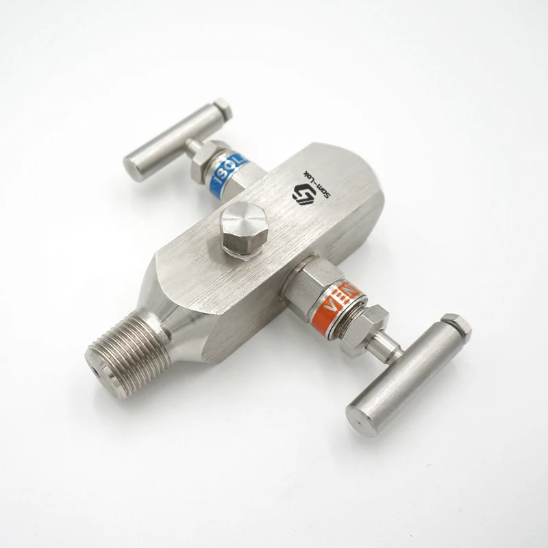 1/2npt Female and Male 6000psi Block and Bleed Pressure gauge 2 needle valve Instrumentation Two Valve Manifold MXF valve