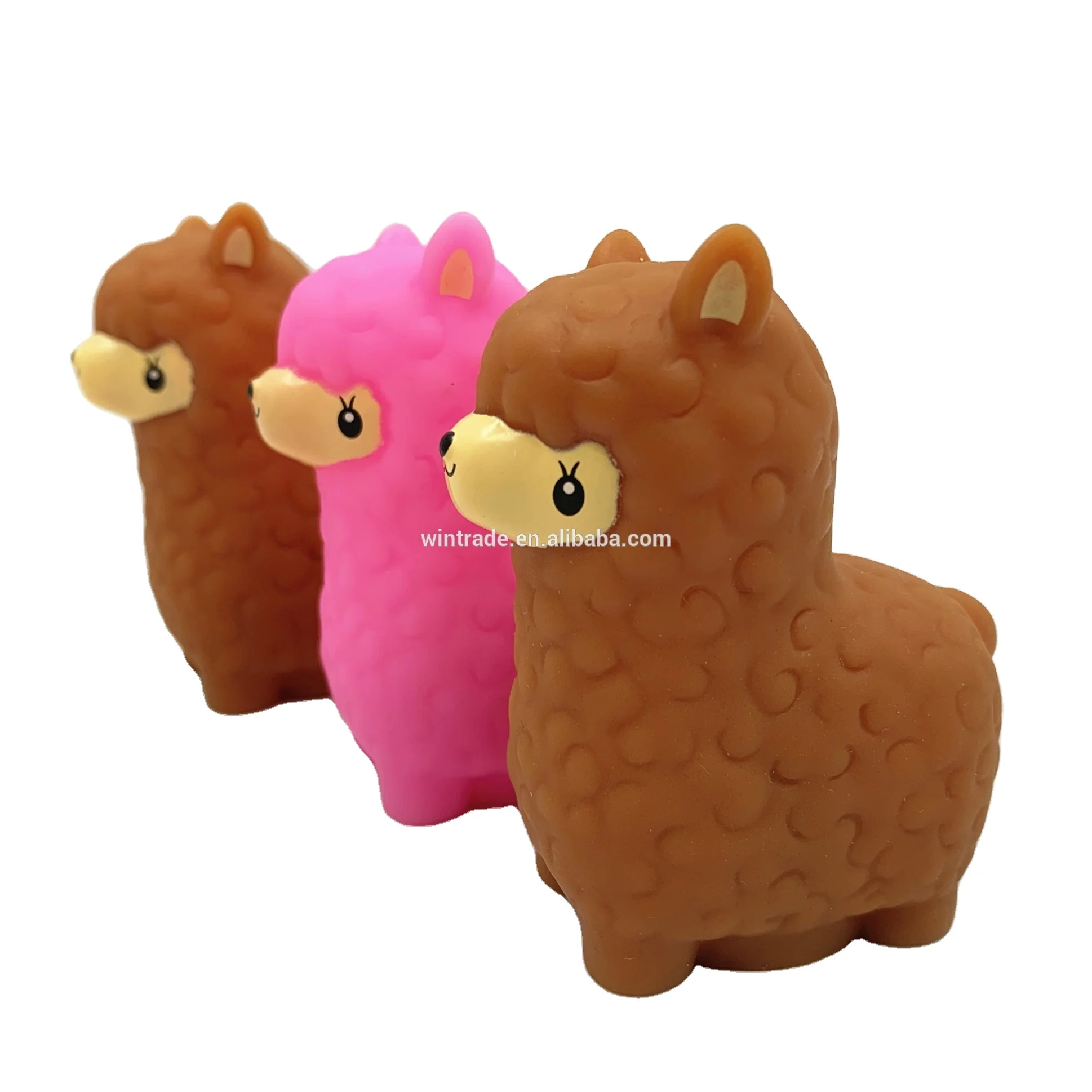  Wholesale soft plastic alpaca small capsule pull the string to make toy move pvc animal