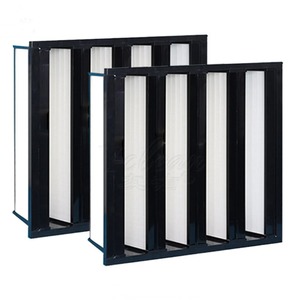 Factory price Plastic Frame V W Bank Air Filter Industrial Air Filter Manufacturer For HVAC Condition system