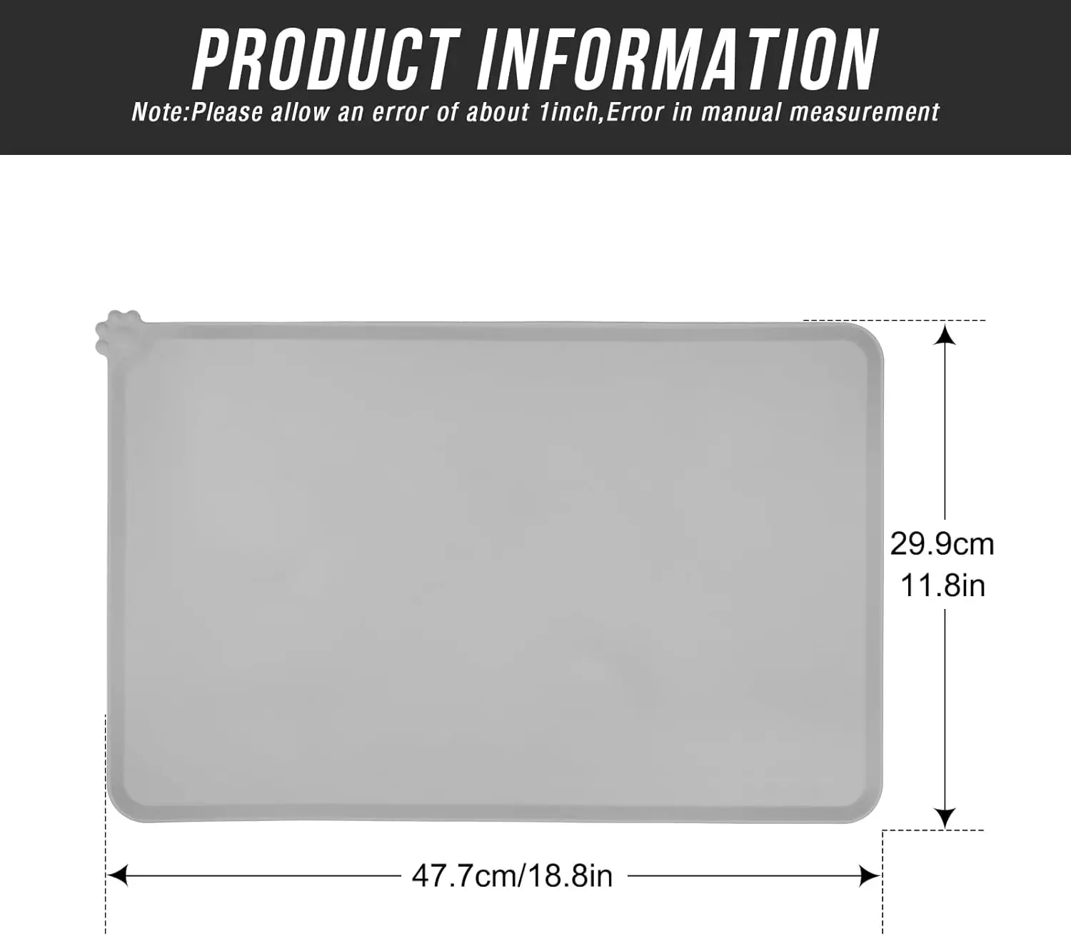 48x30CM Waterproof Reusable Washable Silicone Pet Mat Non-Slip Dog Mat For Food And Water Pet Feeding Mat pet tray