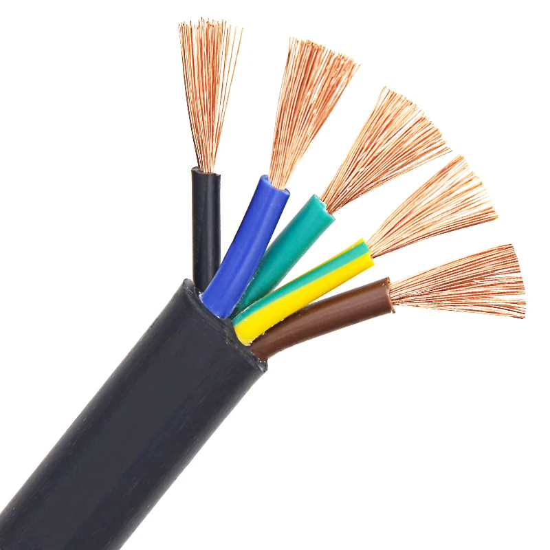 Dongguan Guangying Power Cable RVV 5x1.0mm2 / Bare Copper 5 Core PVC RVV Flexible Soft Electrical Cable