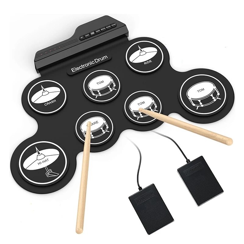 Compact & Portable Tabletop Birthday Gift Electric Drum Kit Pad Professional Musical Drums