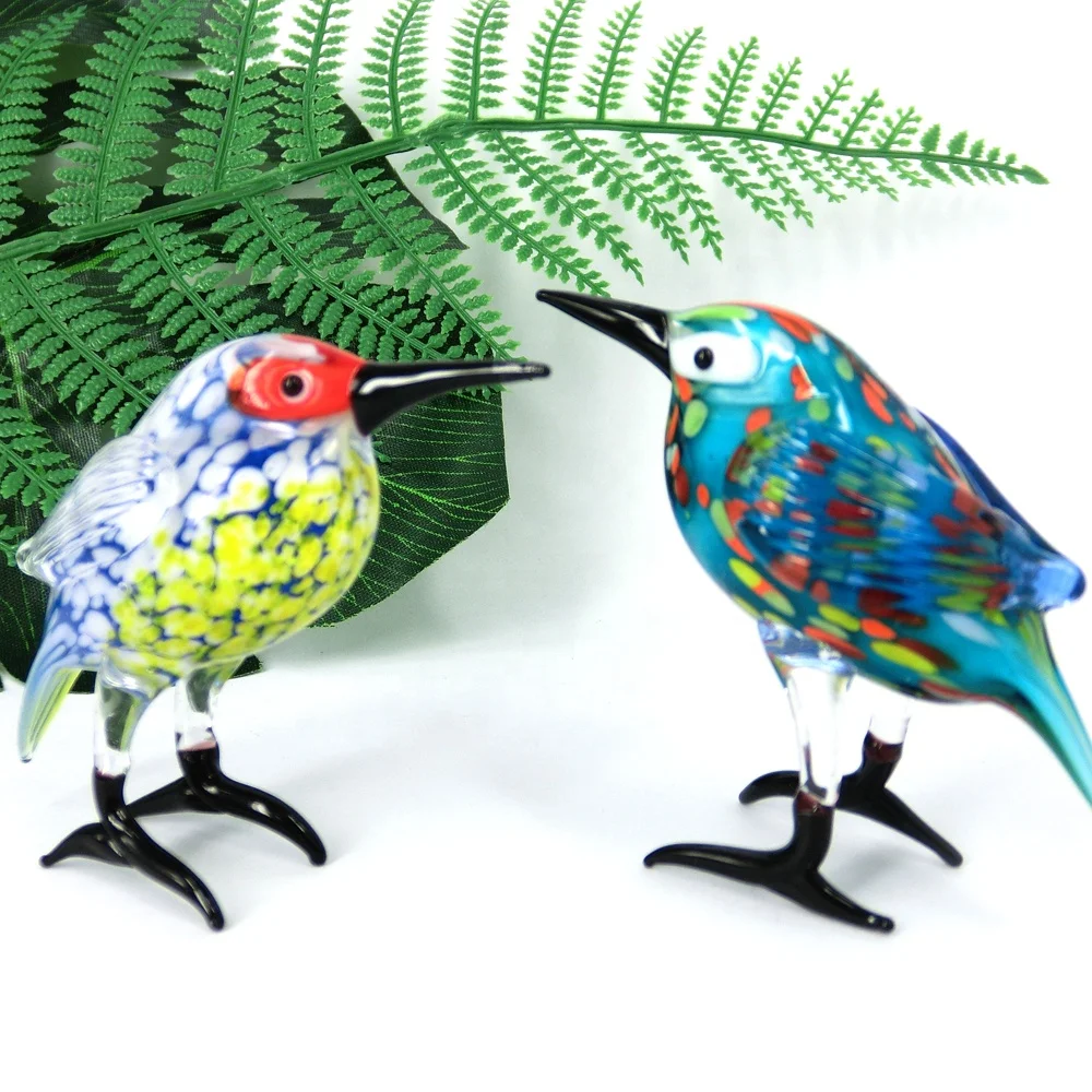 Hand made decoration miniature glass love birds