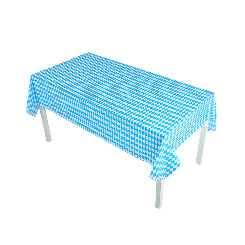 Oktoberfest Bavarian Table Cover Blue and White Tablecloth Oktoberfest Bavarian Flag Check Table Cloth