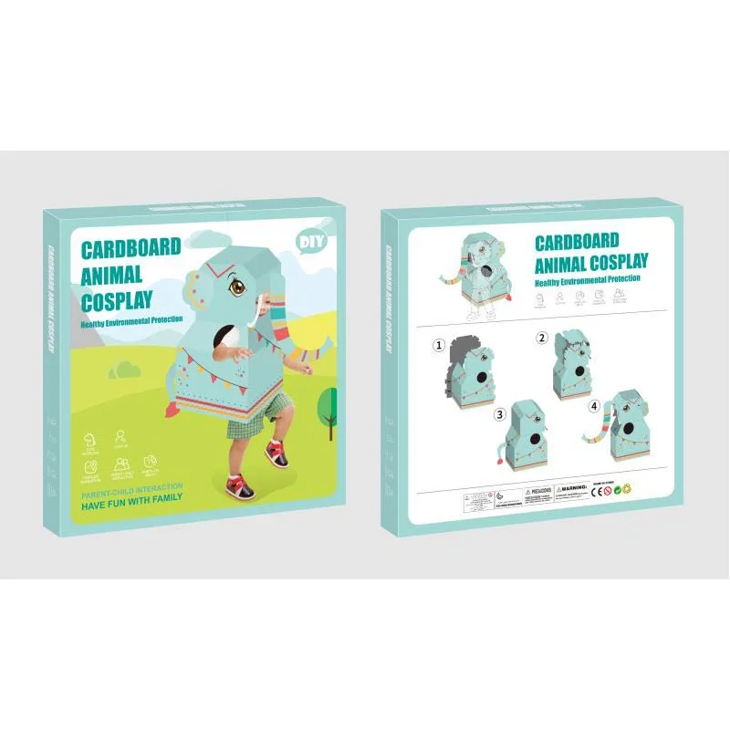 Best Seller DIY Wearable Cardboard Animal Cosplay Toys for Kids Plastic Novelty Stress Relief Dinosaurs Fun Families Weekends