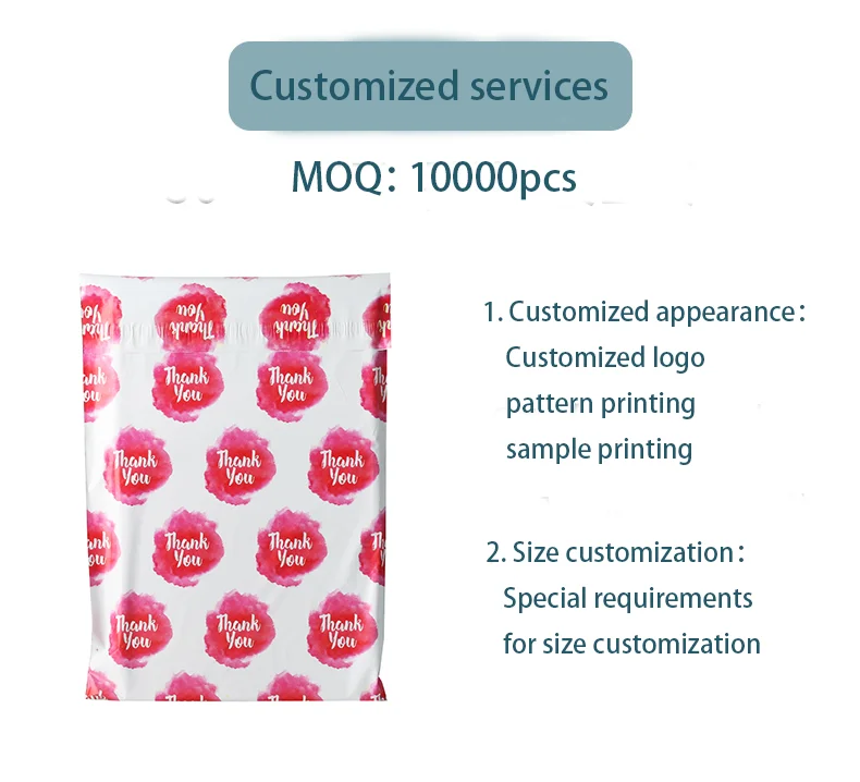 Custom logo waterproof mailers plastic shipping envelopes mailing bags with self adhesive tape