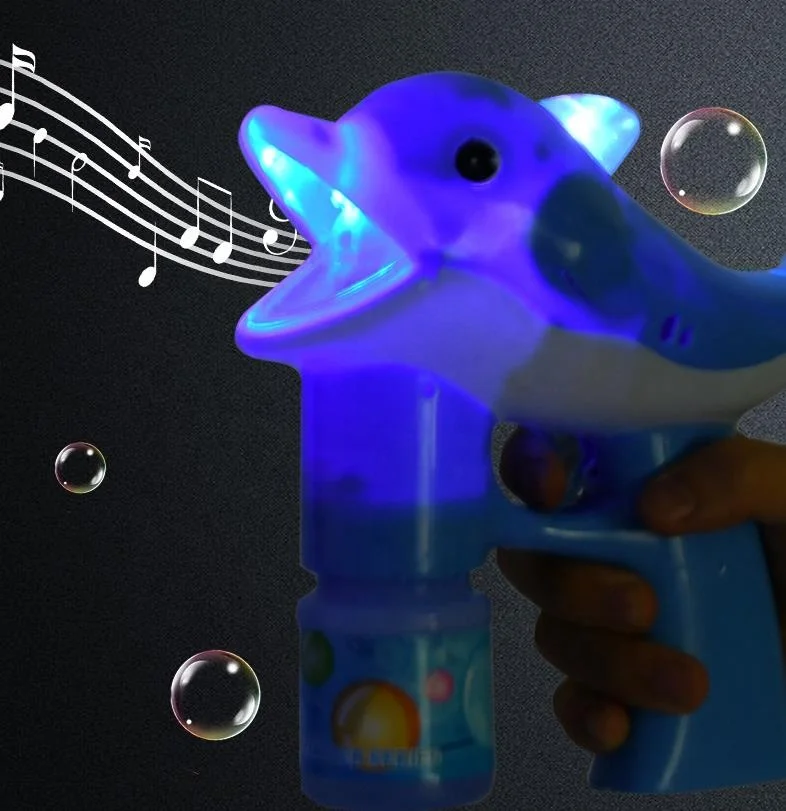 Hot sell out door electric Educational bubble stick toys kid bubble gun With music and lights kids toys juguetes Dolphin toys