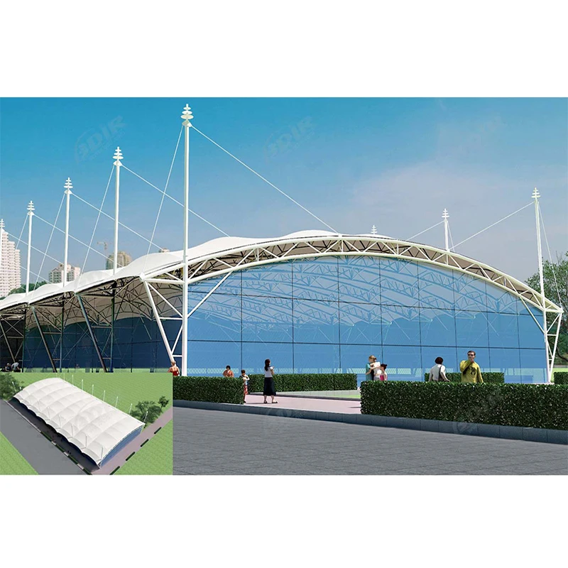Hot Sale Outdoor Panoramic Paddle Tennis Court Cover Indoor Badminton Court Roof Sport Hall Canopy Shelter Padel Court With Roof
