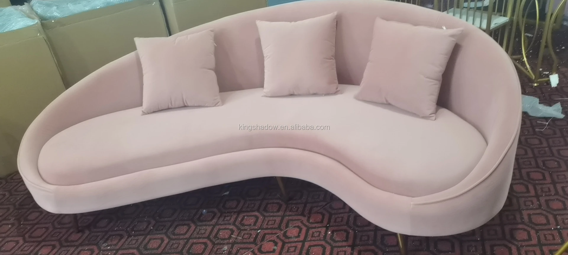 Kingshadow newest design salon waiting area sofa set for salon furniture