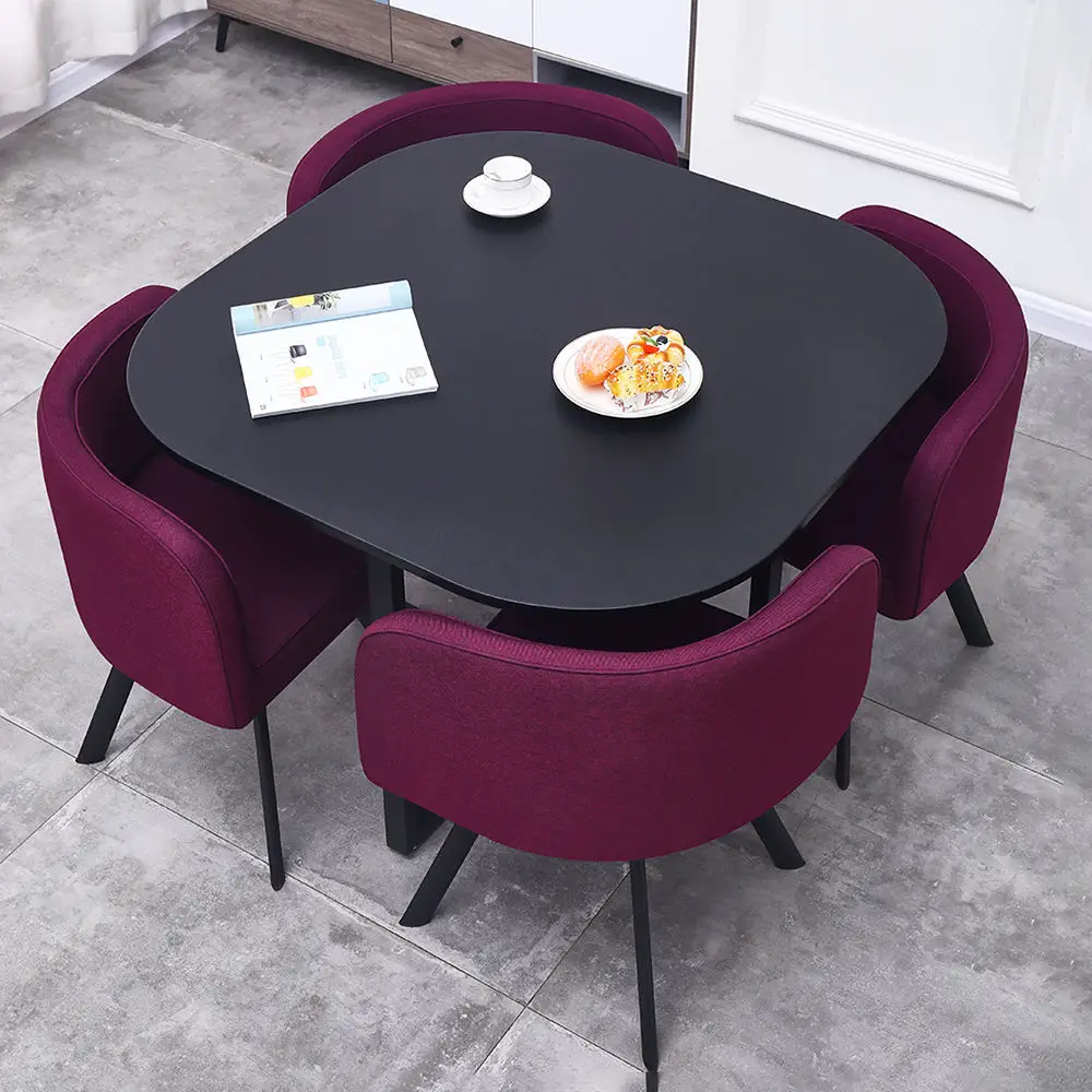 Modern Design Elegant Density board and Chrome Dining room set comedor room set Concrete