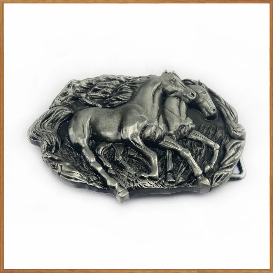 Zinc Alloy Western cowboy Steed belt buckle02835Retro casual Western denim belt buckle