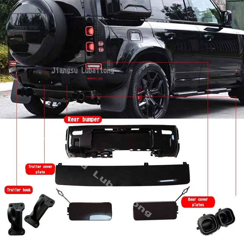 Lubaitong auto parts gloss black front bumper body kit for land rover defender 2020+