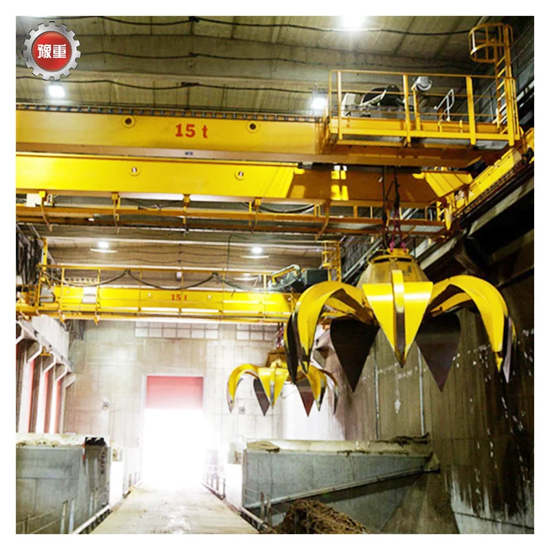 Solid waste in incineration plant 16 ton 15 ton garbage grab overhead cranes price