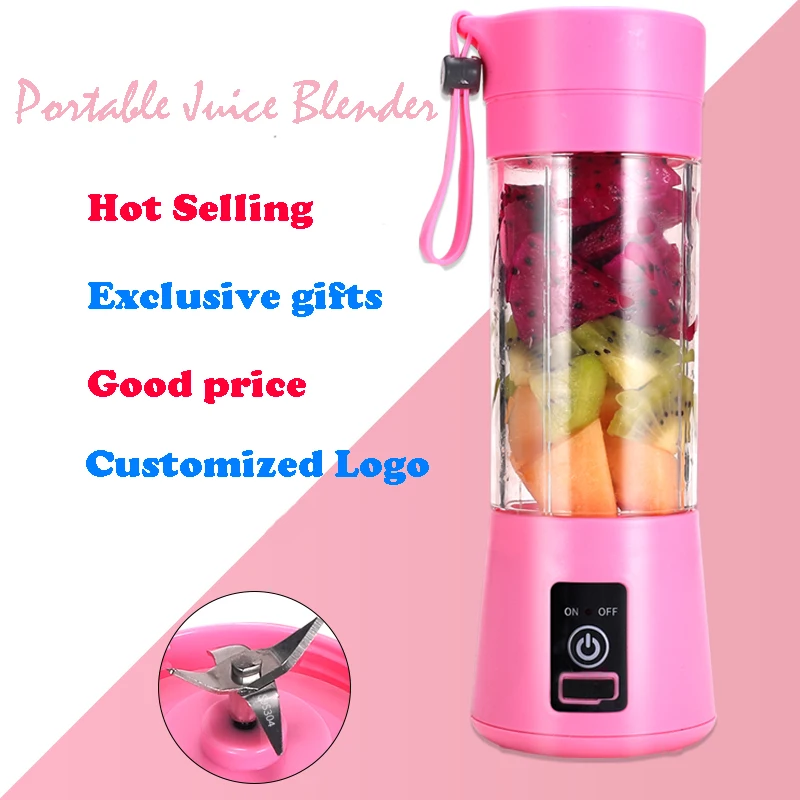 380ml 6 Blades Easy Use Portable blender rechargeable Mini USB electric mixer Smoothie Blender Mixer for kitchen
