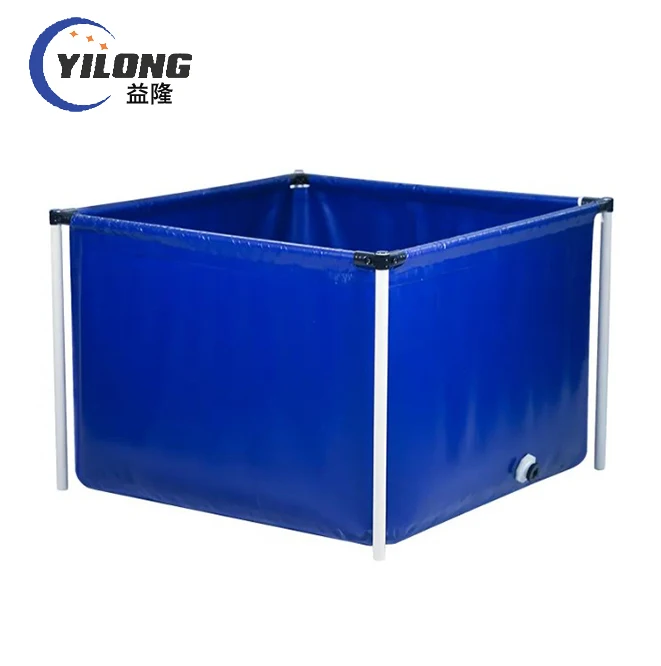 large steel frame reinforced tarpaulin collapsible rectangular water tanks biofloc tank fish farming aquaculture