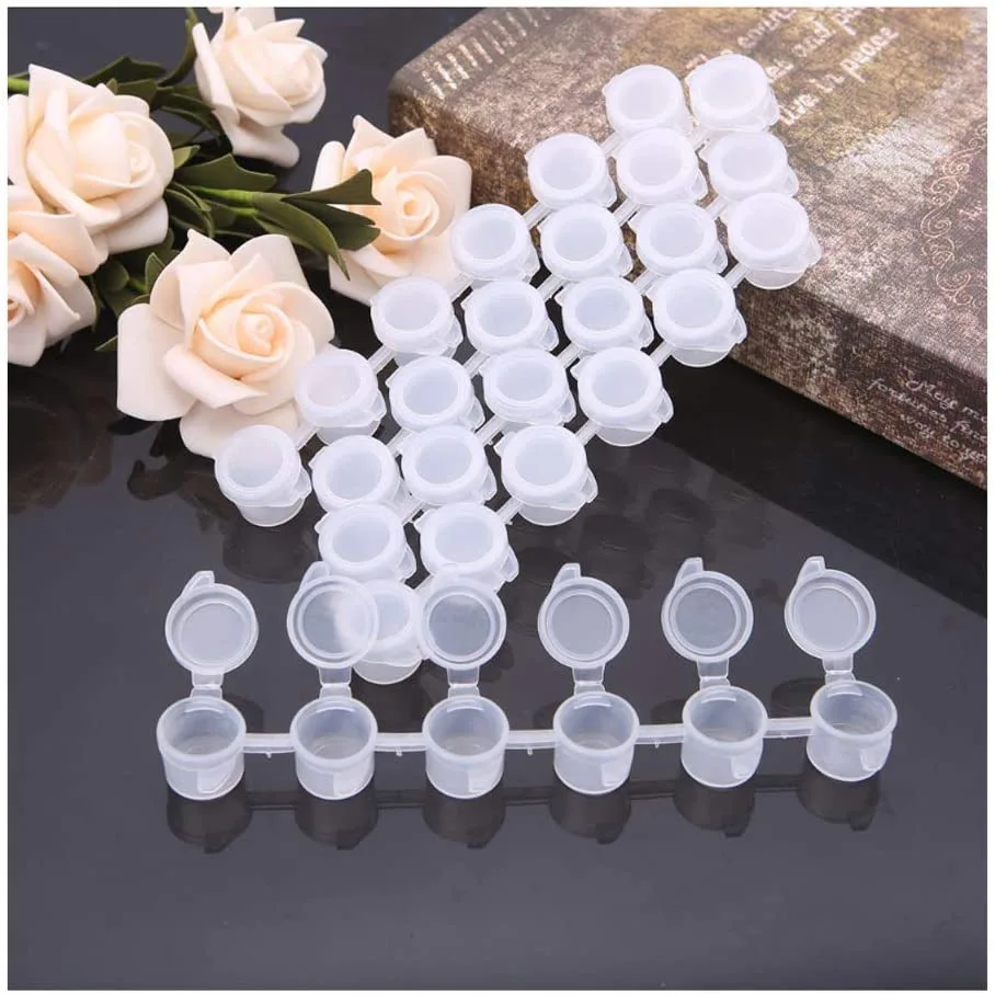 Art Supply High Quality Transparent Empty Paint Pots Strips 5ml*6 Acrylic Paint Pot