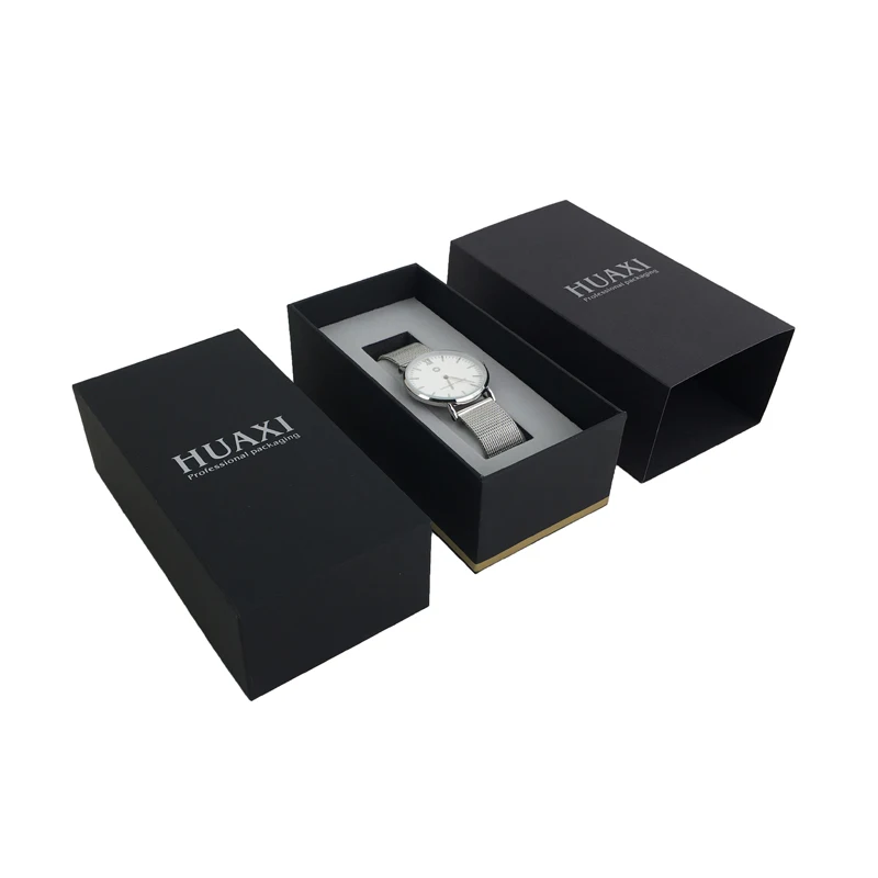 luxury black soft paper personalized best branded watch box