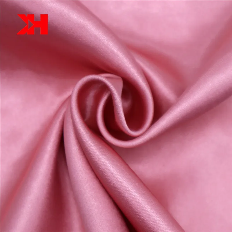 Kahn Pink Plain Polyester Elastane Soild Fabric For Dress