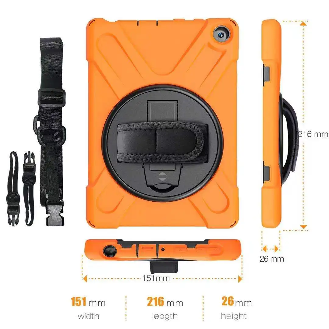 Amazon Best Seller KID-Proof Tablet Case Cover Silcone Shockproof With Hand Strap Holder For Fire Kindle 2020 HD8  HD 10 Plus