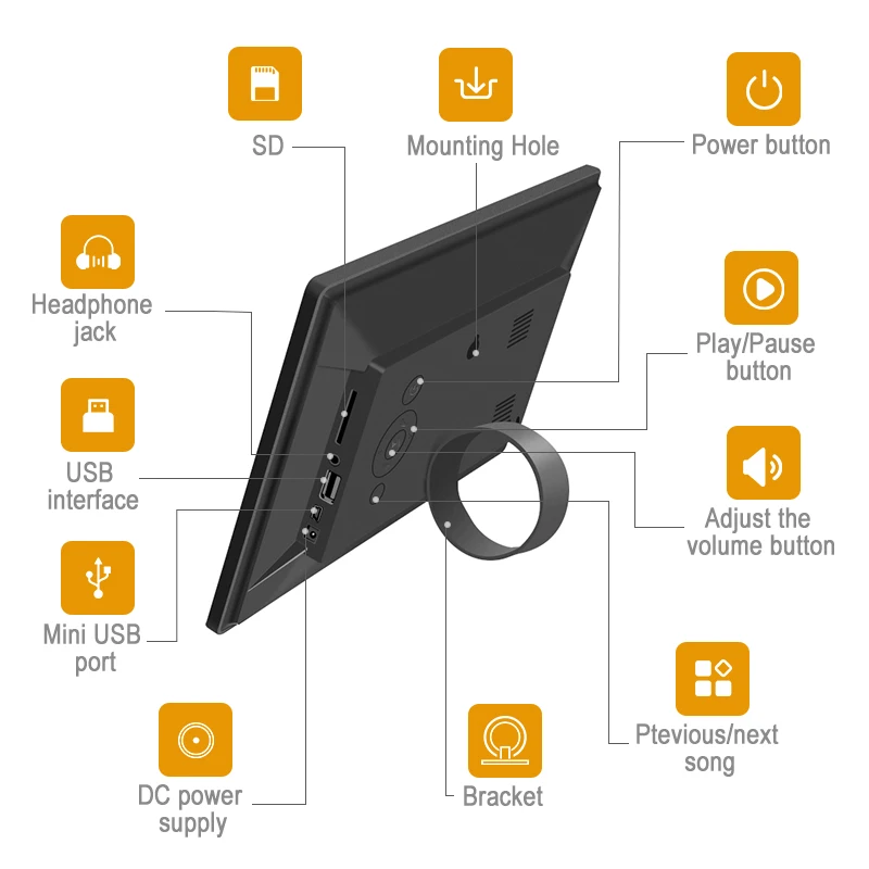 Digital Alarm Wall Clock 10.1 Inch Oem Reminder Function Abs Digital Calendar Clock