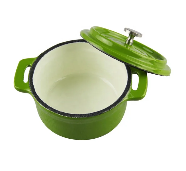 Wholesale High Quality Enamel Cast Iron Mini Cooking Casserole Kitchen Water Coffee Milk Pot With Lid