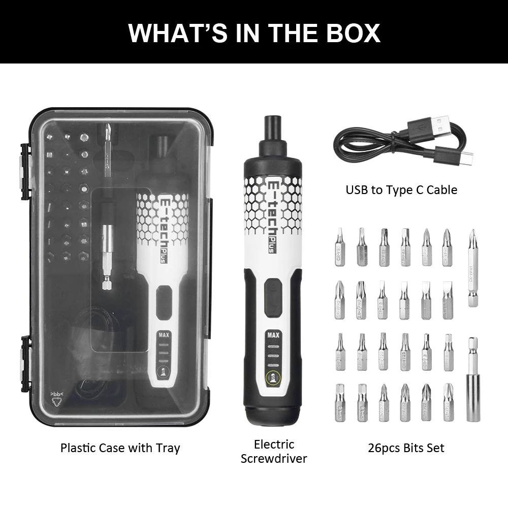 28 In 1 Li-ion Battery Rechargeable Screw Driver Gun 6Nm Torque Screwdriver Cordless Electric