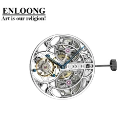 ENLOONG Real Luxury Skeleton Tourbillon Movement with Manual Winding OEM LOGO ELT0563 Silver Tourbillon Watch Movement