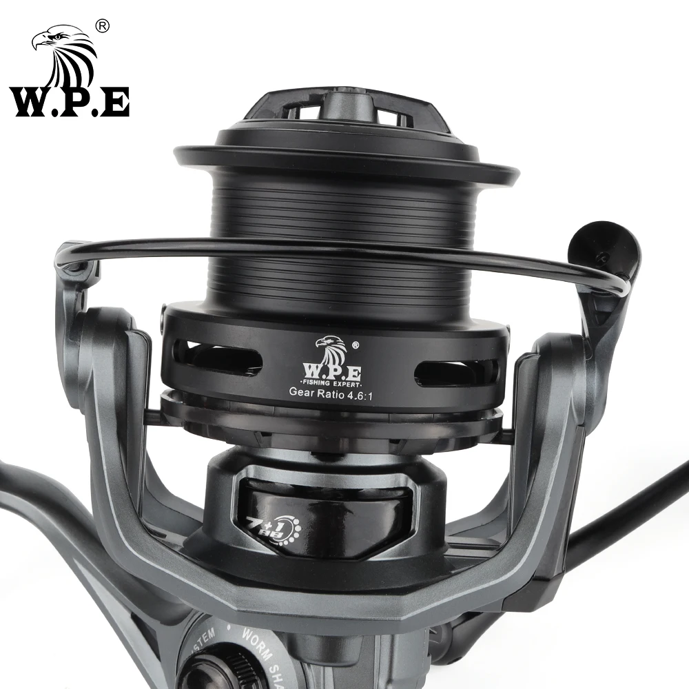 W.P.E New 7+1 BBs EG 4500/5500 4.6:1 High Speed Metal Feeder Spool Spinning Reel Carp Spining Fishing reels