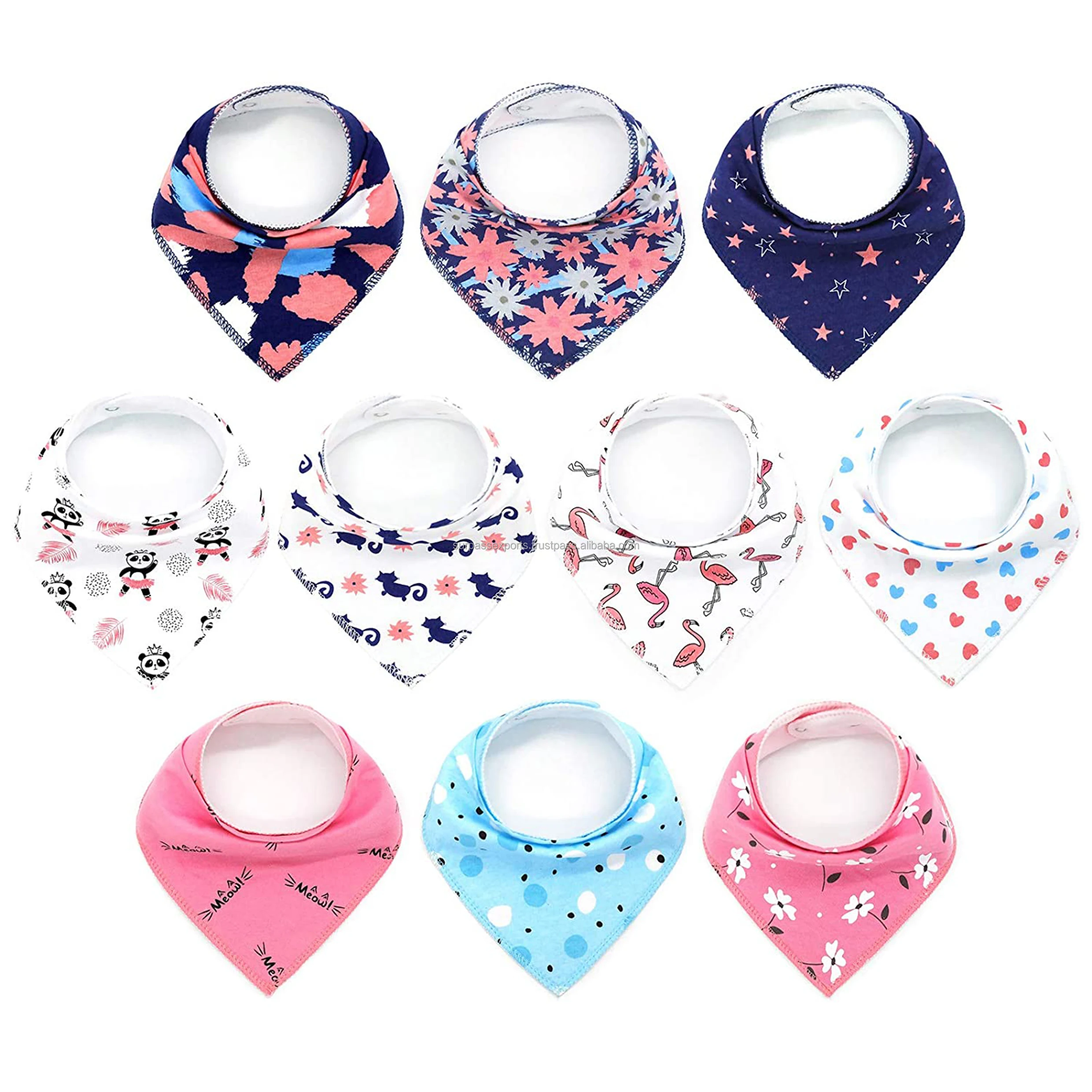 New Collection Soft Lightweight Cotton Bibs Wholesale Sets with Custom Logo New Born Baby Girls Boys Daily Life Use Export Ready