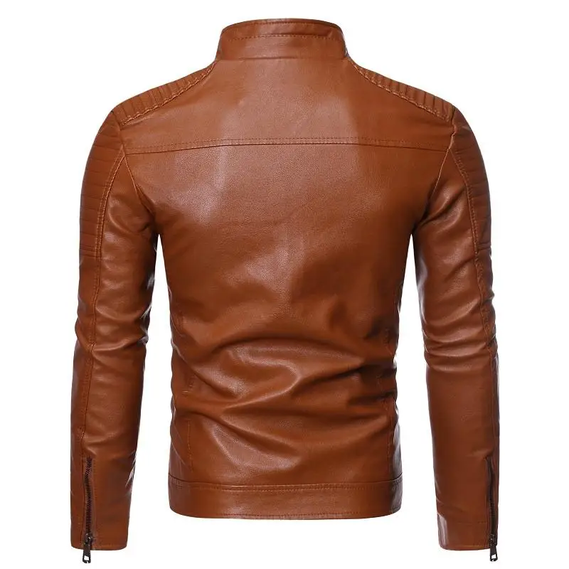 Wholesale Plus Size Men Leather jacket Faux Pu coat for 2022 Spring