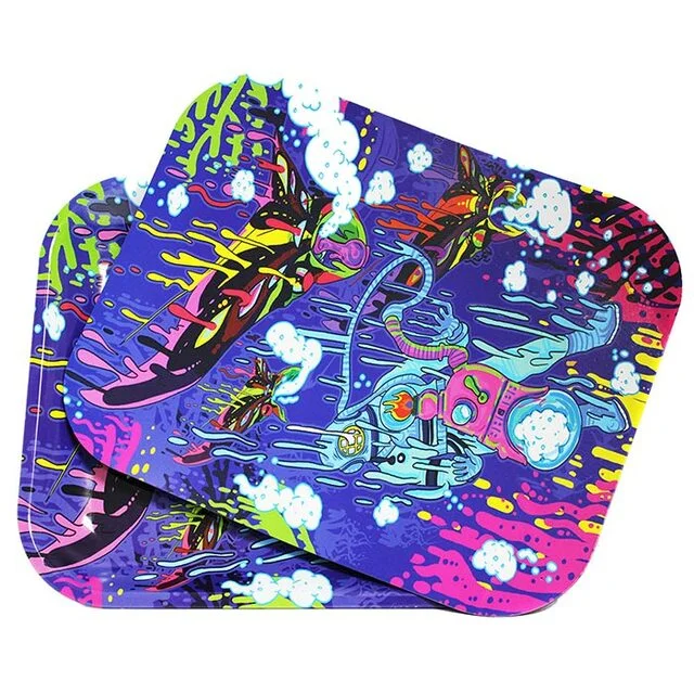 Индивидуальный набор табачных подносов для сорняков, оптовая продажа, пустой маленький прозрачный поднос с крышкой, производители травяных подносов с пользовательским логотипом