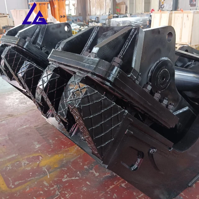 Concrete recycling demolition concrete excavator pulverizer with interchangeable plates