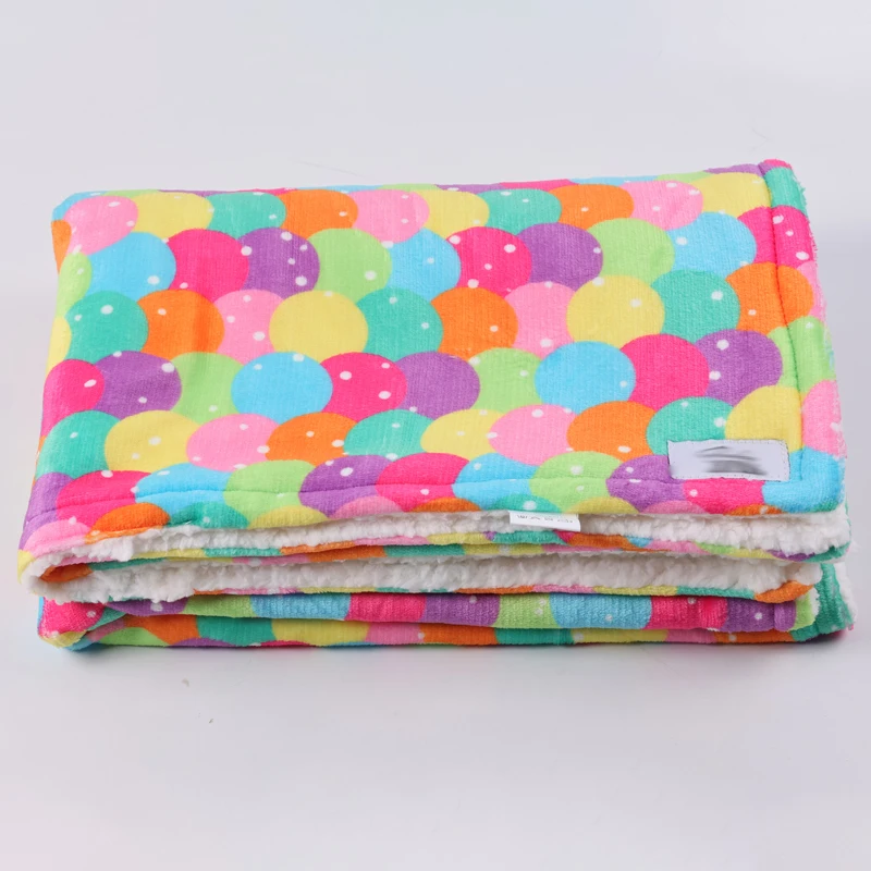 Luxury winter warm sublimation printed flannel fleece sherpa travel double bed mat blanket with OEM logo