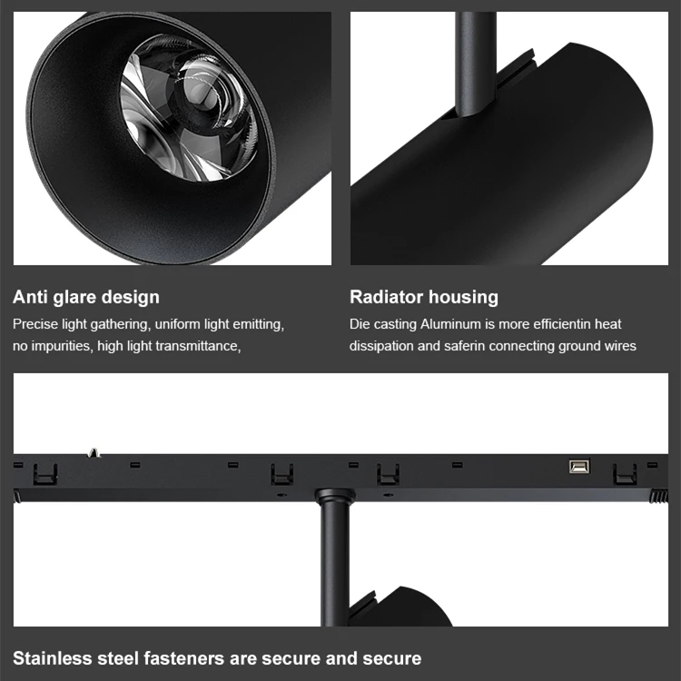 Allway Customize OEM ODM Indoor Bar Museum DALI Driver Dimmable Track Lighting System Magnetic Led Track Light