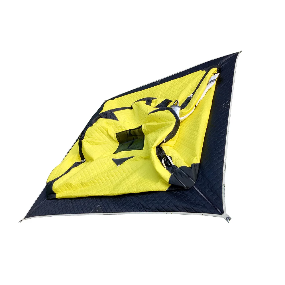2 Person Ice Fishing Shelter Pop-Up Portable Insulated Tent Waterproof Oxford Polyester Fabric with