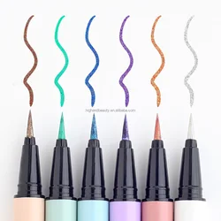 Private Label Waterproof Oil Free Soft Glitter Shimmer Rainbow Colorful Eyeliner Pencil