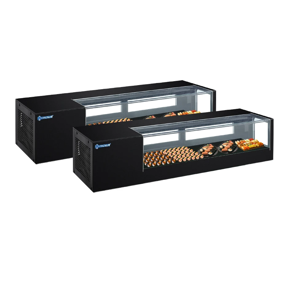 Bolandeng Commercial Display Refrigerator Sushi Counter Showcase for Kitchen and Restaurant Use Cooling Type Cooler