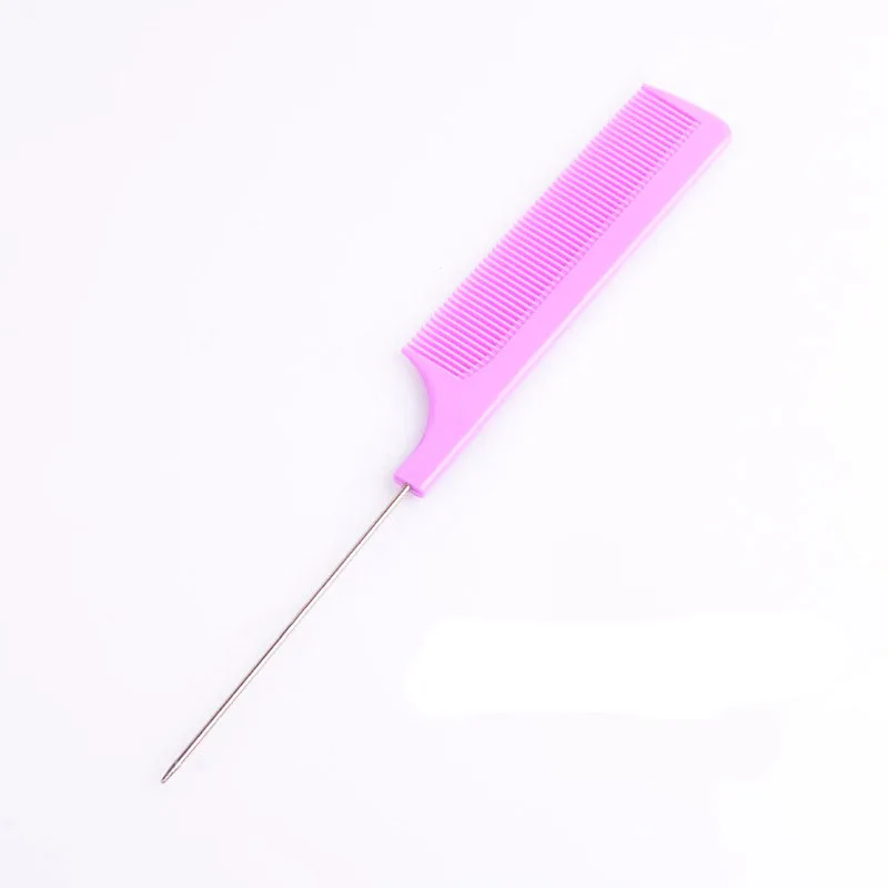 Wholesale anti static plastic parting hair comb salon baber rat tail comb custom logo braiding comb