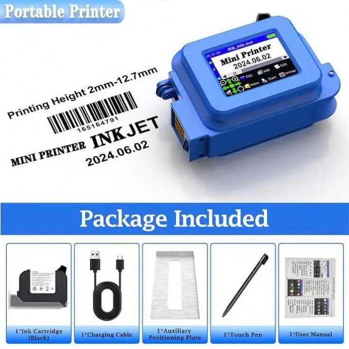 Hand Held Machine Jet Handjet Portable Printing Eggs Batch Coding Handled Helix Rotary Ink Balloon Cardboard Gun Inkjet Printer