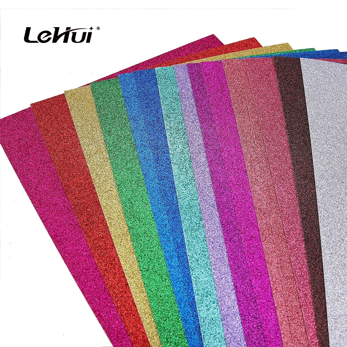 Wholesale factory 30 sheets 300 gsm Multi Color Rainbow Glitter Cardstock A4 DIY Party Decorations Pack of 2 Glitter Cardstock P