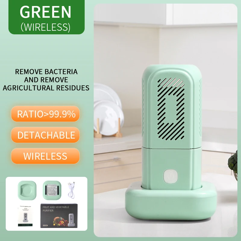 New Arrival Purificador Alimentos 3600mAh Wireless Charging Portable Fruit Vegetable Purifier for Home Food Processing